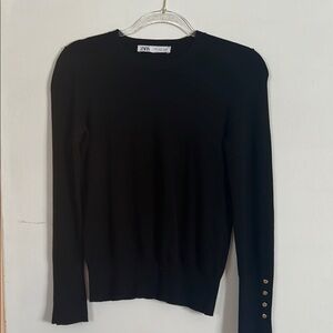 Zara Black Long Sleeve Sweater szS